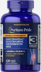 Для суставов и связок, Double Strength Glucosamine, Chondroitin MSM, Puritan's Pride, 120 капсул