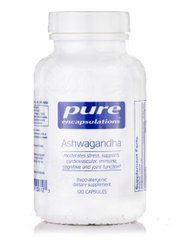 Ашваганда, Ashwagandha, Pure Encapsulations, 120 капсул