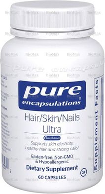 Вітаміни для волосся, шкіри і нігтів, Hair / Skin / Nails Ultra, Pure Encapsulations, 60 капсул