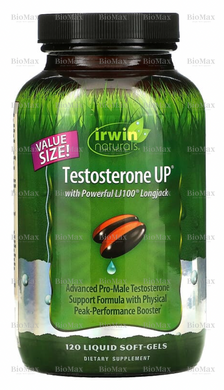 Формула для підйому тестостерону з трибулусом, Testosterone UP, Irwin Naturals, 120 гелевих капсул