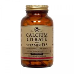 Цитрат Кальция + Витамин Д3, Calcium Citrate with vitamin D, Solgar, 120 таблеток
