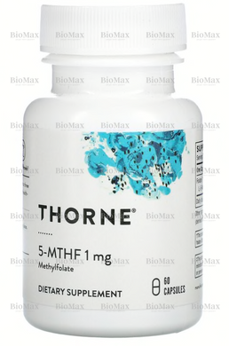 Метафолин, 5-MTHF (Витамин В9), Thorne Research, 1 мг, 60 капсул