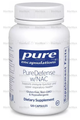 Підтримка імунітету і здоров'я дихальної системи, PureDefense with NAC, Pure Encapsulations, 120 капсул