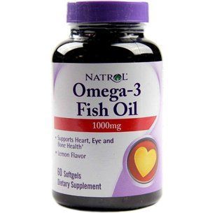 Омега-3, риб'ячий жир, Omega-3 Fish Oil, Natrol, лимонний смак, 1000 мг, 60 гелевих капсул