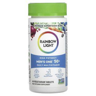 Мультивітаміни для чоловіків 50+, Men's One 50+, Rainbow Light, щоденні, висока потенція, 60 вегетаріанських каплет