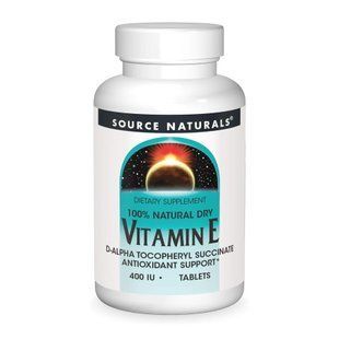 Вітамін Е (D-альфа-токоферилсукцинат), Vitamin E, Source Naturals, 400 МО, 100 таблеток