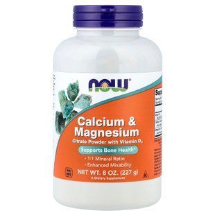 Кальцій та магній, Calcium & Magnesium, Now Foods, 227 г