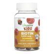 Биотин для детей, Kids Biotin Gummies, Lifeable, вкус малины, 5000 мкг, 60 жевательных конфет (2500 мкг в одной конфете)