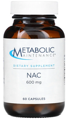 N-ацетил-L-цистеїн, Metabolic Maintenance, 600 мг, 60 капсул
