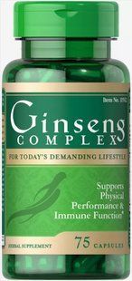 Женьшень, Ginseng Complex, Puritan's Pride, 75 капсул