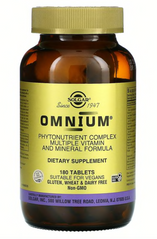 Омніум, мультивітаміни та мінерали з комплексом рослинних речовин, Omnium, Phytonutrient Complex, Solgar, 180 таблеток