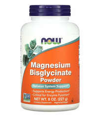 Магній бісгліцинат, Magnesium Bisglycinate, Now Foods, порошок, 250 мг 227 г порошку