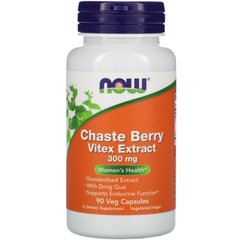 Экстракт витекса священного, Chaste Berry Vitex Extract, Now Foods, 300 мг, 90 вегетарианских капсул