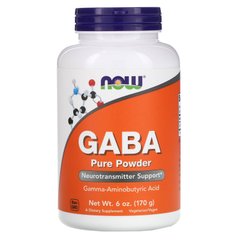ГАМК (гамма-аминомасляная кислота), чистый порошок, GABA, Now Foods, 170 г