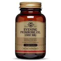 Масло вечерней примулы, Evening Primrose Oil, Solgar, 1300 мг, 30 капсул