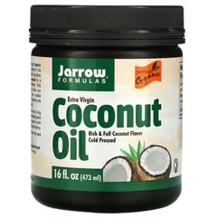 Органическое кокосовое масло, Extra Virgin Coconut Oil, Jarrow Formulas, холодного отжима, 473 мл