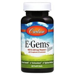 Витамин Е, Vitamin E, Carlson Labs, 400 МЕ, 60 капсул