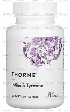Питание щитовидной железы (йод и тирозин), Iodine & Tyrosine, Thorne Research, 60 капсул