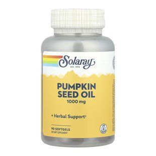Тыквенное масло, Pumpkin Seed Oil, Solaray, 1000 мг, 90 гелевых капсул