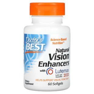 Вітаміни для очей, лютемакс, Natural Vision Enhancers with Lutemax 2020, Doctor's Best, 60 капсул