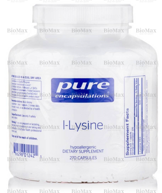 L-лизин, l-Lysine, Pure Encapsulations, 500 мг, 270 капсул