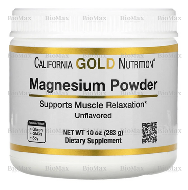 Магній цитрат в порошку без смаку, Magnesium Powder Beverage, California Gold Nutrition, 283 г