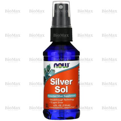 Гидрозоль серебра, спрей коллоидное серебро, Silver Sol, Now Foods, 118 мл