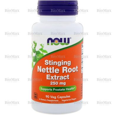 Корінь кропиви, Nettle Root, Now Foods, экстракт, 250 мг, 90 капсул