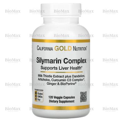 Силімарин-комплекс, здоров'я печінки, California Gold Nutrition, 300 мг, 120 капсул