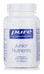 Мультивитамины для детей, Junior Nutrients, Pure Encapsulations, без железа, от 4 лет, 120 капсул