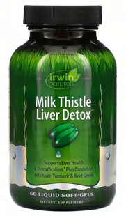 Комплекс для очищення печінки з розторопшою, Liver Detox, Irwin Naturals, 60 гелевих капсул