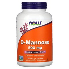 Д-Манноза, D-Mannose, Now Foods, 500 мг 240 капсул