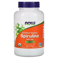 Спіруліна, Spirulina, Now Foods, 500 мг, 500 таблеток