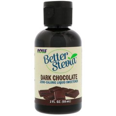 Стевия, Stevia Liquid, Now Foods, 60 мл  со вкусом черного шоколада