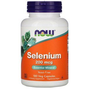 Селен, Selenium, Now Foods, 200 мкг, 180 капсул