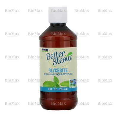Стевія, екстракт без алкоголю, Better Stevia Glycerite, Now Foods, 237 мл
