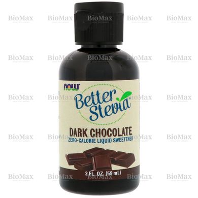 Стевия, Stevia Liquid, Now Foods, 60 мл  со вкусом черного шоколада