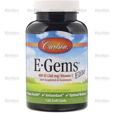 Витамин Е, Vitamin E, Carlson Labs, 400 МЕ 120 капсул