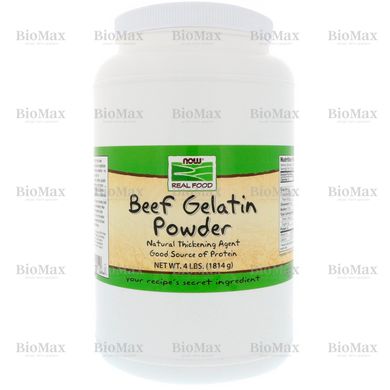 Желатин яловичий, порошок, Beef Gelatin Powder, Now Foods, 1814 г