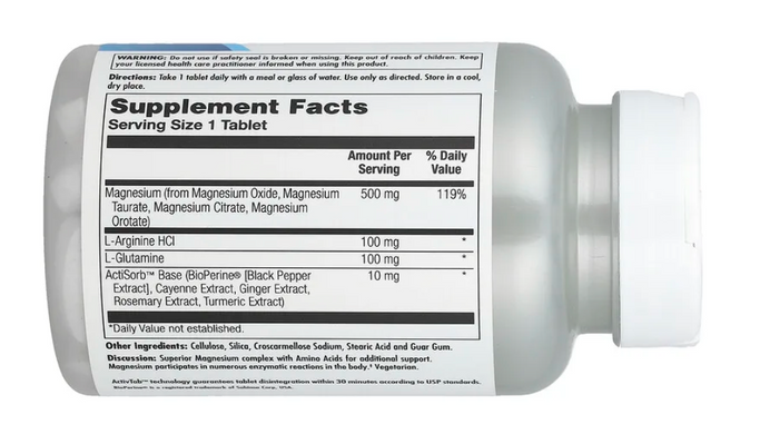 Магній, Magnesium, KAL, 500 мг, 60 таблеток