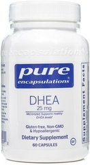 Дегидроэпиандростерон, DHEA, Pure Encapsulations, 25 мг, 60 капсул