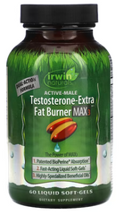 Підвищення рівня тестостерону, Active-Male, Testosterone-Extra Fat Burner MAX 3, Irwin Naturals, 60 капсул