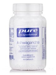 Ашваганда, Ashwagandha, Pure Encapsulations, 60 капсул