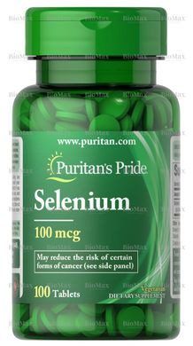 Селен, Selenium, Puritan's Pride, 100 мкг, 100 таблеток