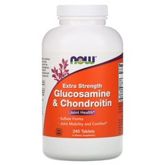Глюкозамин и хондроитин, усиленное действие, Glucosamine & Chondroitin, Now Foods, 240 таблеток