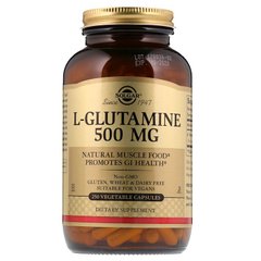 L-глютамін, L-Glutamine, Solgar, 500 мг, 250 капсул