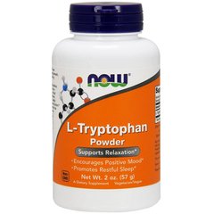 Триптофан, L-Tryptophan, порошок, Now Foods, 57 грамм