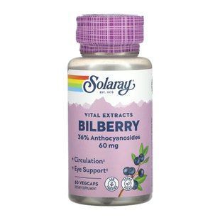 Чорниця, Bilberry, Solaray, 60 мг, 60 вегетаріанських капсул