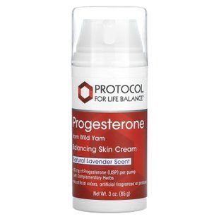 Крем із прогестероном, Progesterone From Wild Yam, Balancing Skin Cream, Protocol for Life Balance, балансуючий, натуральна лаванда, 85 г