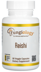 Грибы Рейши, Reishi, California Gold Nutrition, Fungiology, клеточная поддержка, органик, 90 капсул